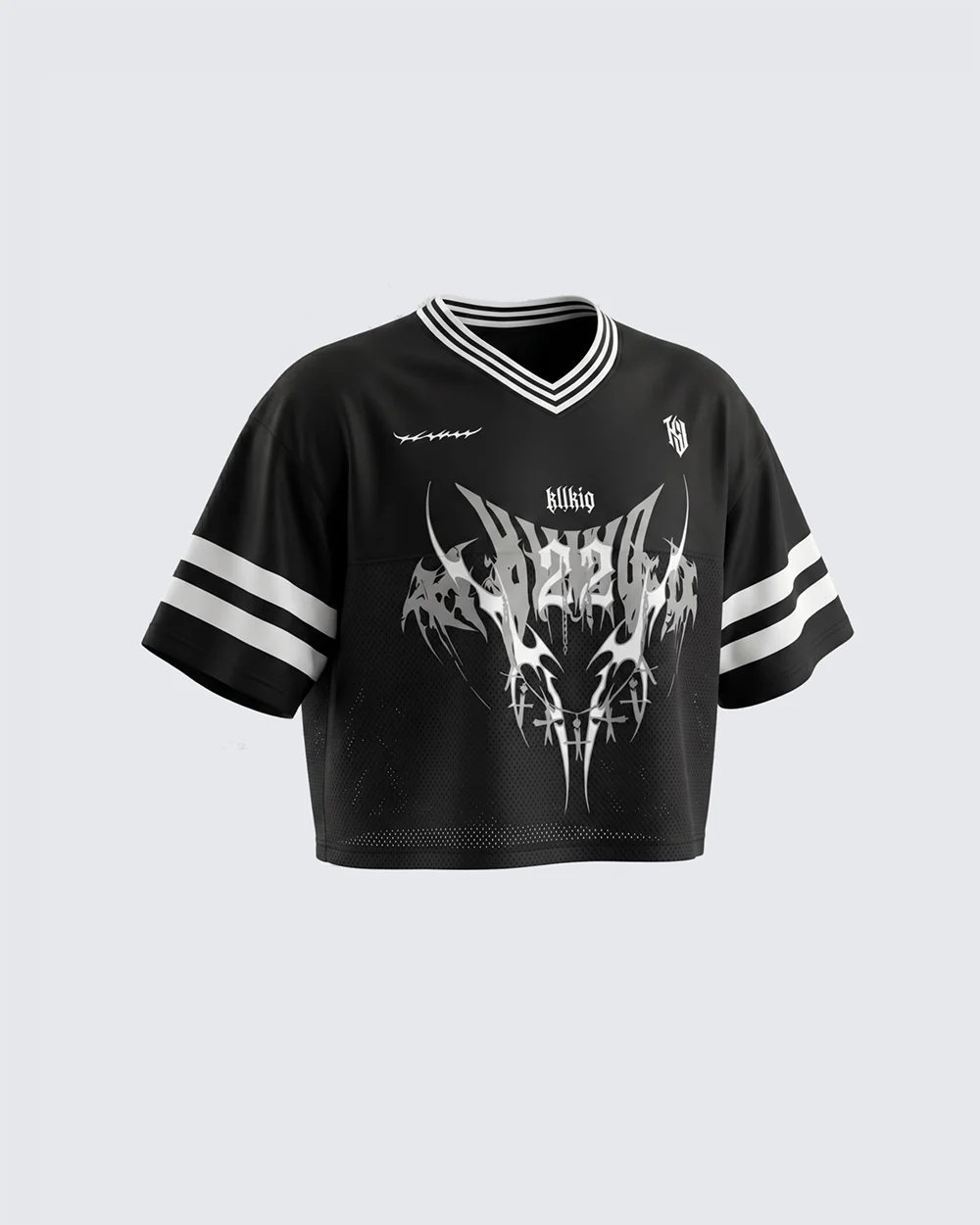 Gothic Graphic Cropped Street Jersey - Image 2