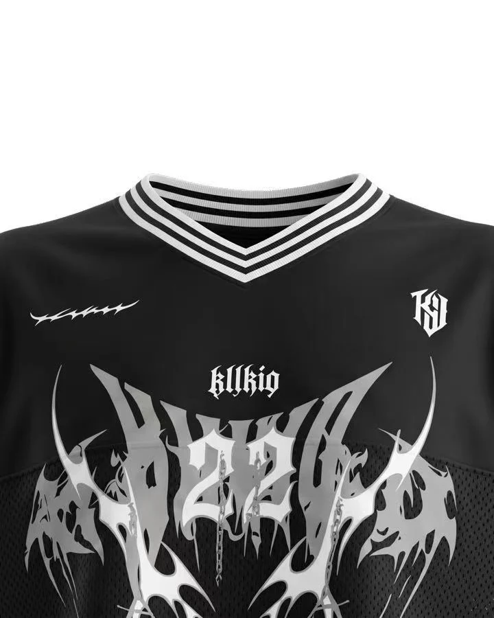 Gothic Graphic Cropped Street Jersey - Image 3