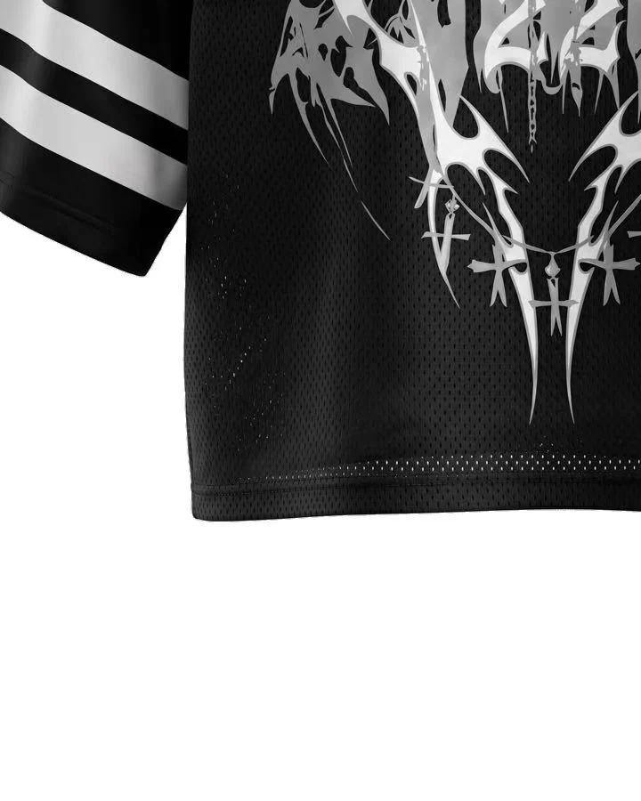 Gothic Graphic Cropped Street Jersey - Image 4