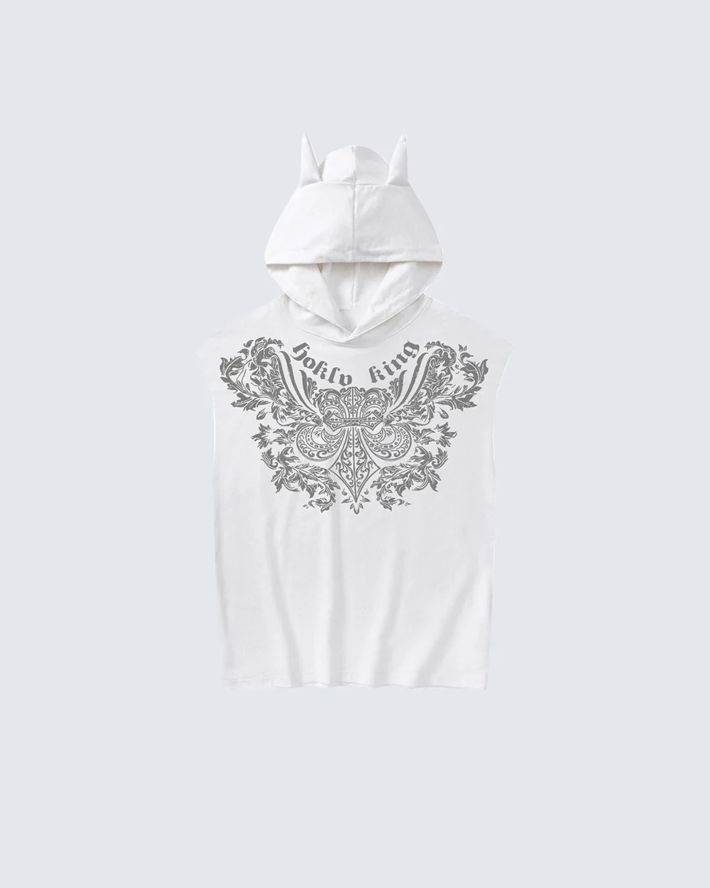Gothic Hooded Sleeveless Denim Top - Image 2