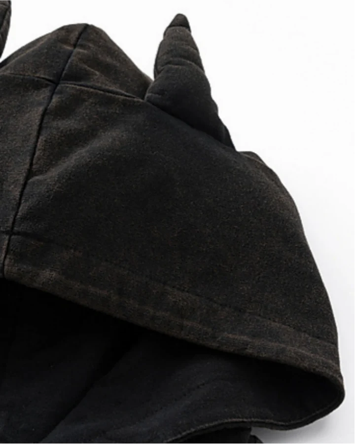 Gothic Hooded Sleeveless Denim Top - Image 3