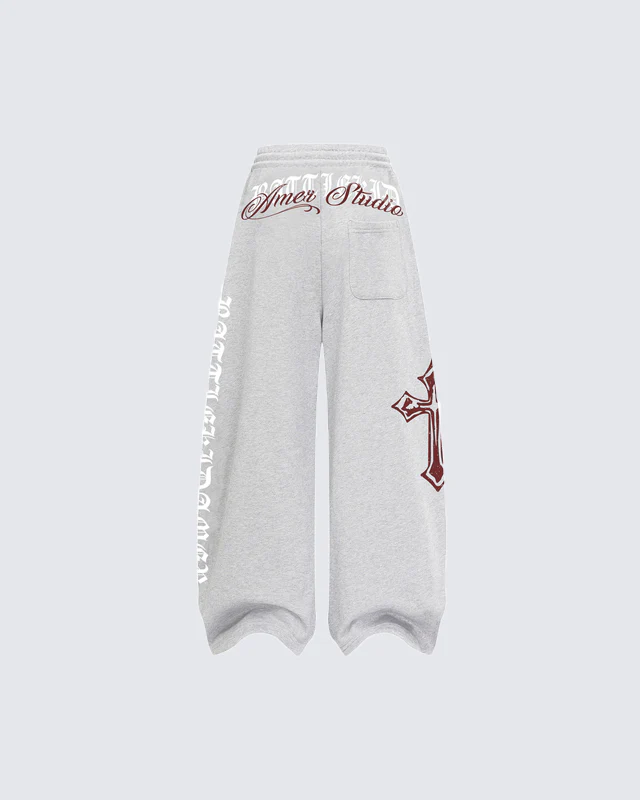Gothic Letter Cross Street Sweatpants - Image 2