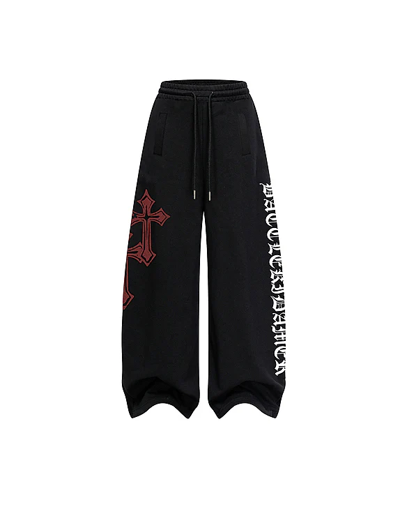 Gothic Letter Cross Street Sweatpants - Image 3