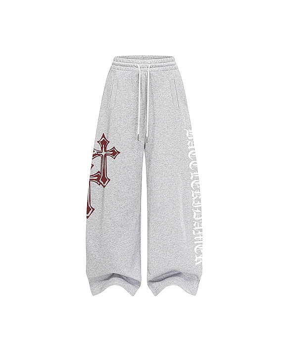 Gothic Letter Cross Street Sweatpants - Image 4
