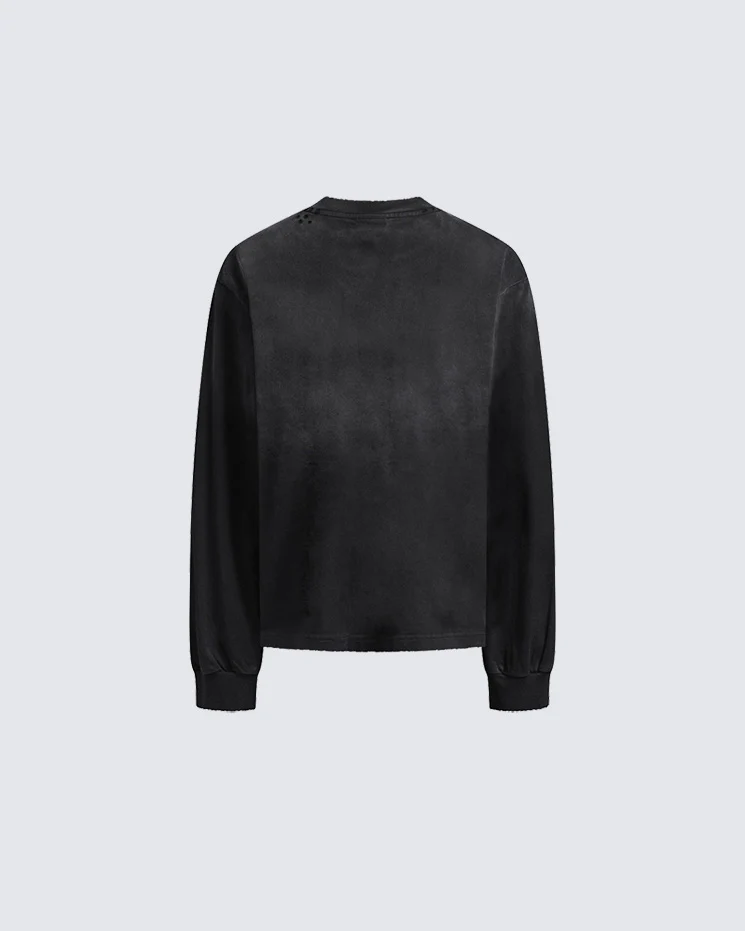 Gothic Letter Graffiti Long Sleeve T-Shirt - Image 2