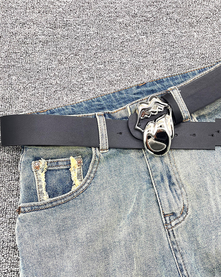 Gothic Lips PU and Alloy Belt - Image 3