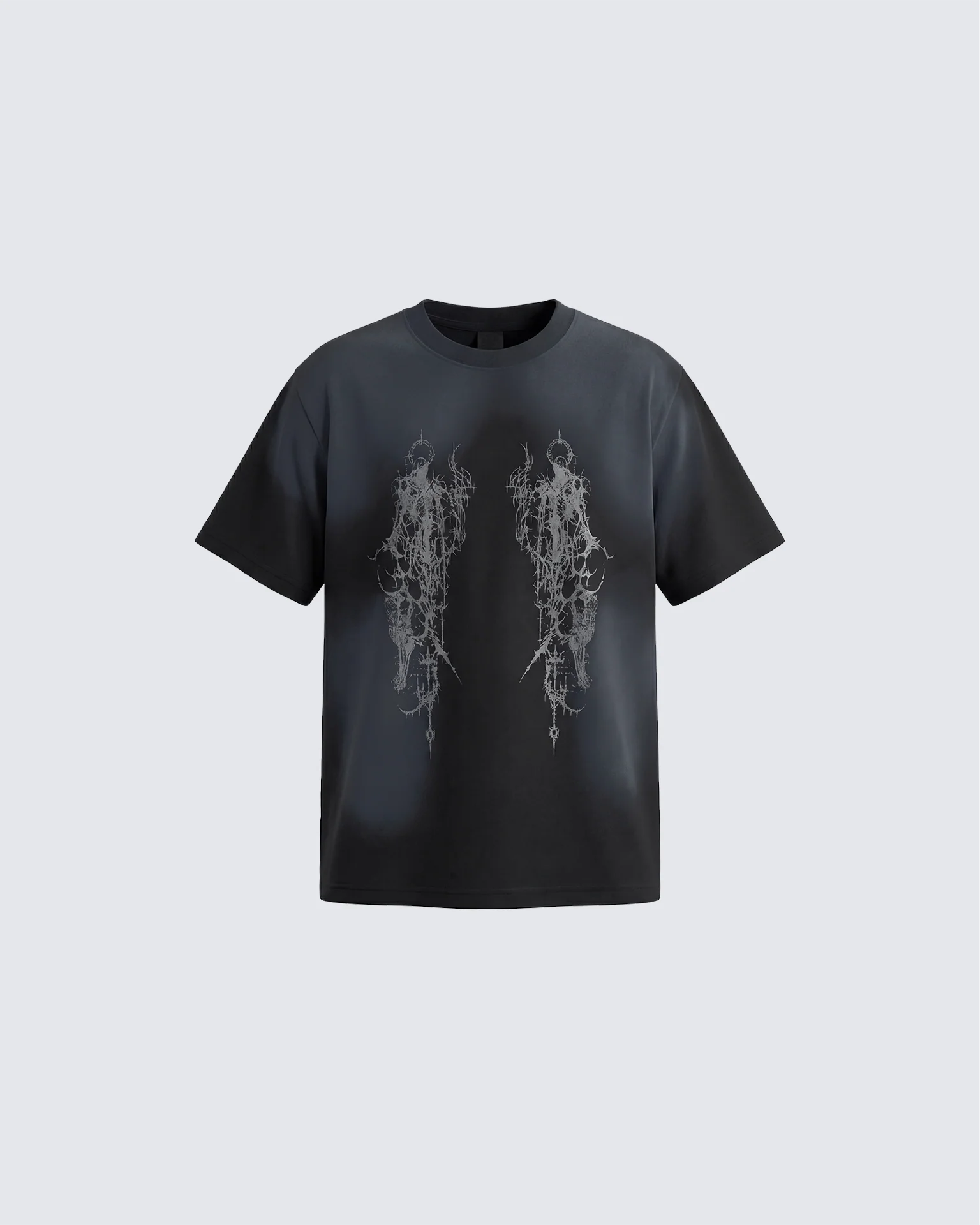Gothic Mirror Graphic T-Shirt - Image 2