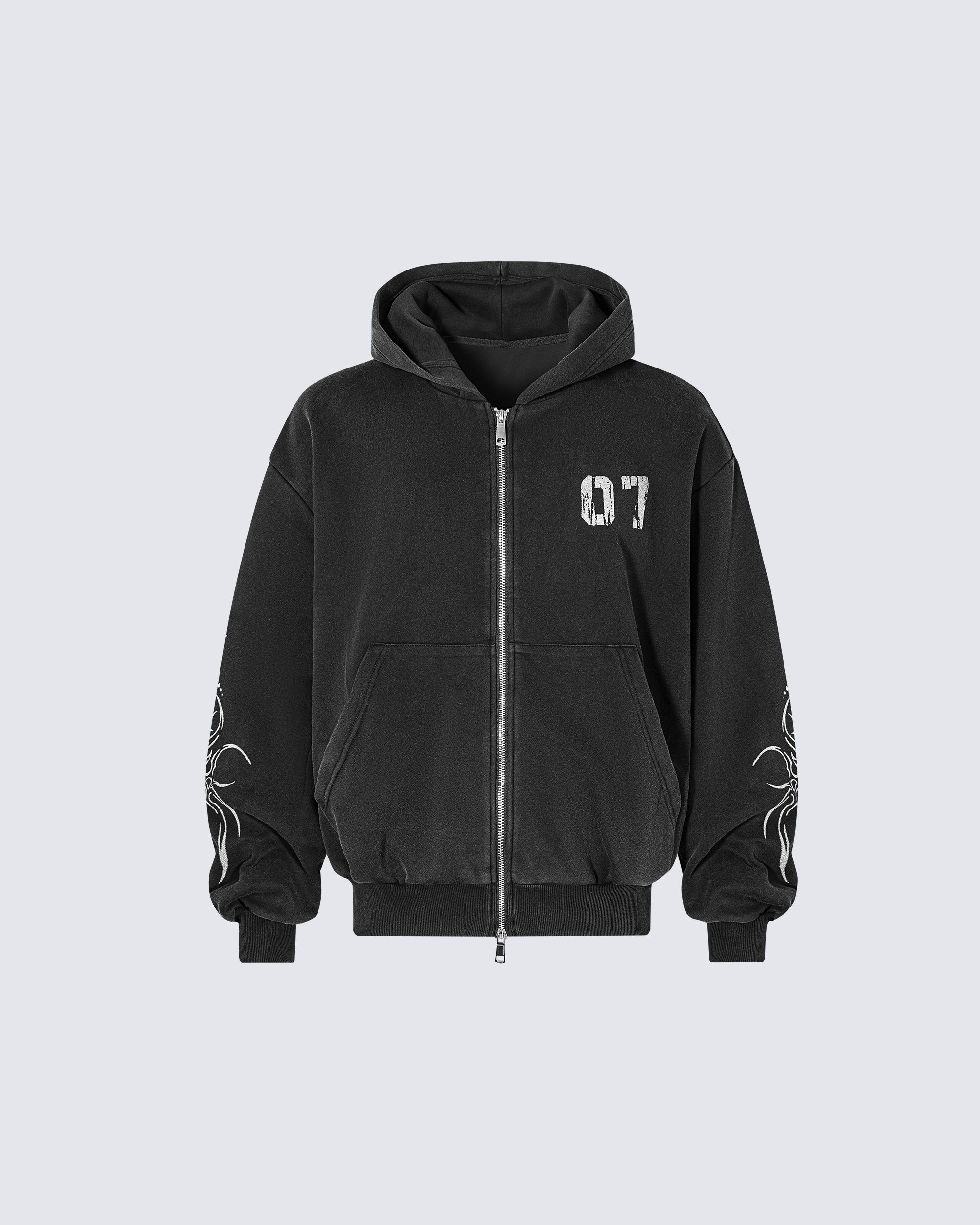 Gothic Print Loose Sports Casual Tracksuit - Image 4