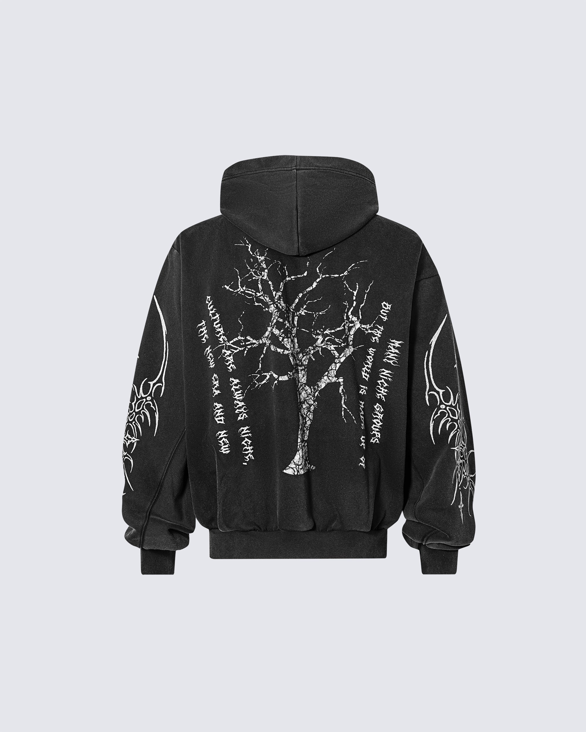 Gothic Print Loose Sports Casual Tracksuit - Image 5