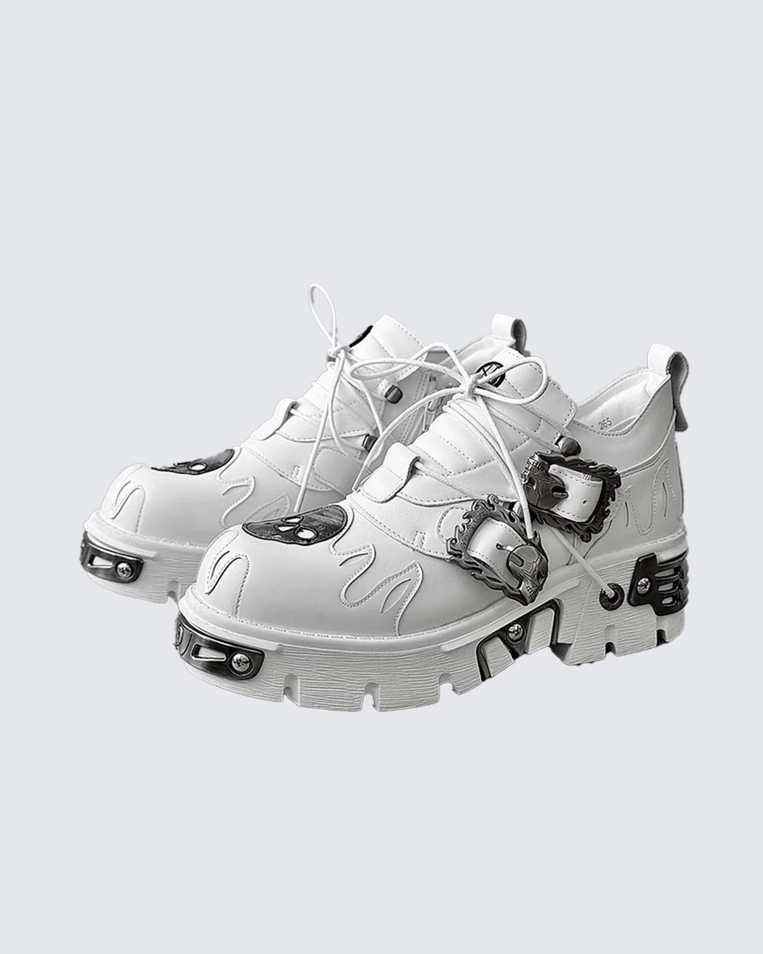 Gothic Punk Chunky Sole Metal Decor Boots - Image 6