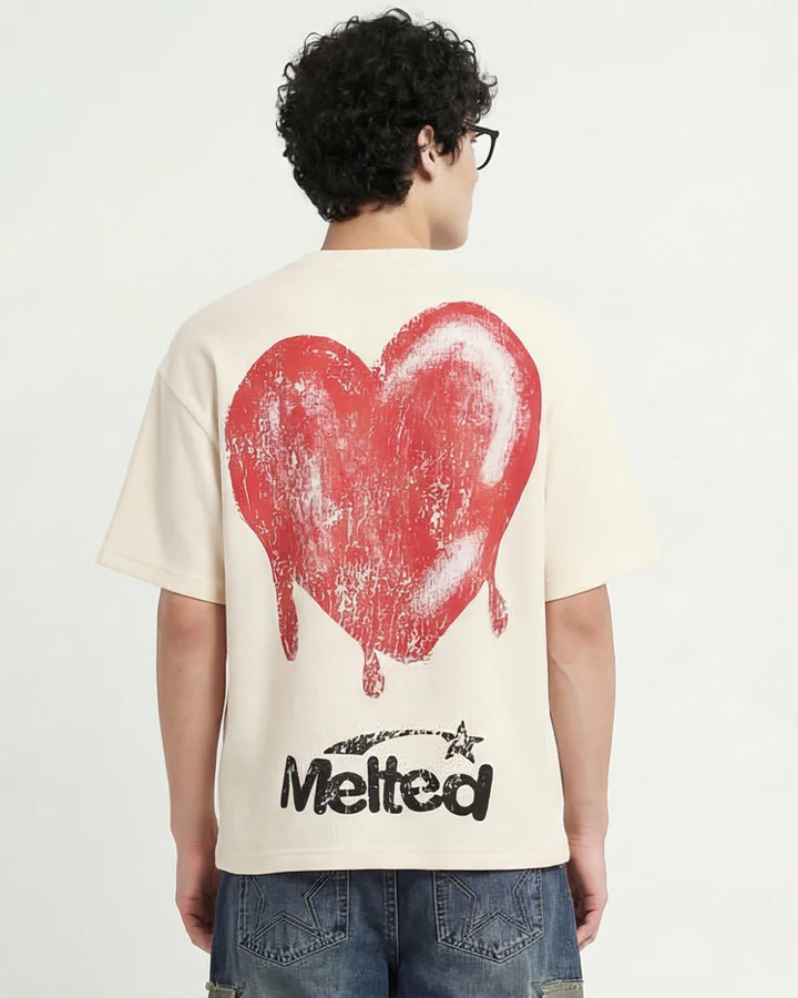 Gothic Skeleton Heart Print Waffle T-Shirt - Image 2