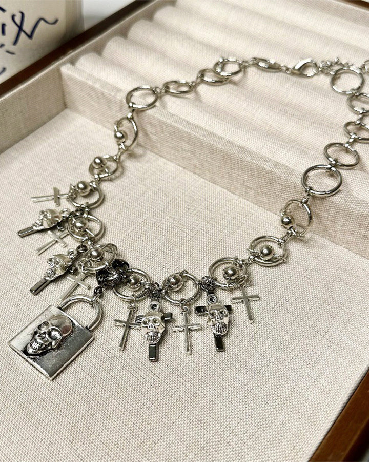 Gothic Skull Charm Alloy Necklace - Image 5