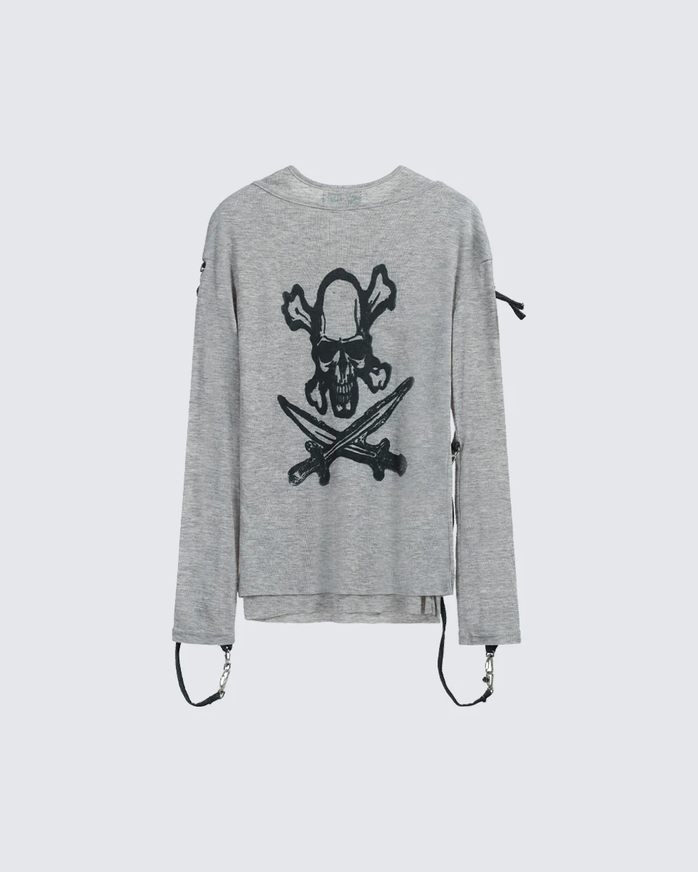Gothic Skull Print Long Sleeve T-Shirt - Image 5