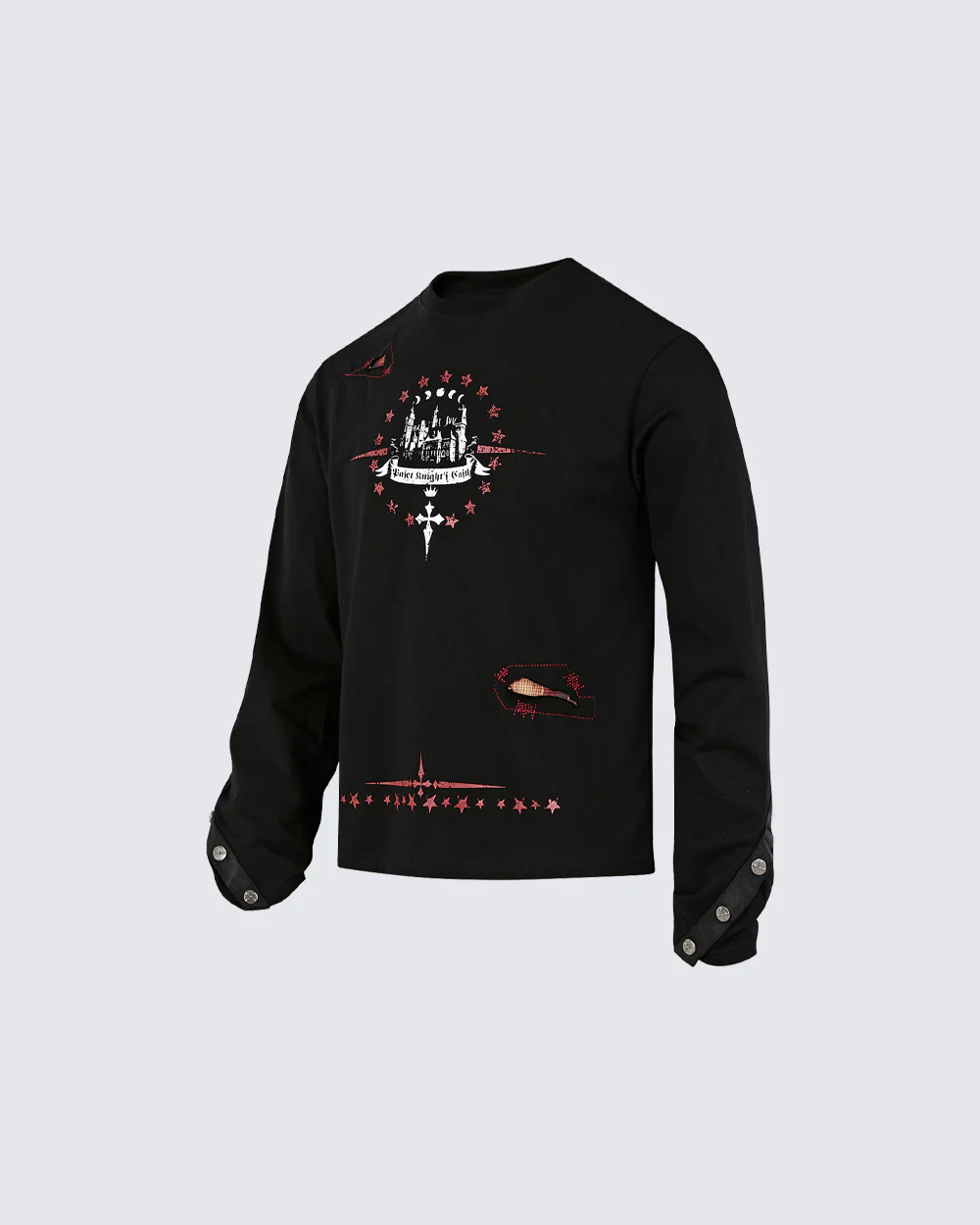 Gothic Subculture Printed Shoulder Long Sleeve - Image 2