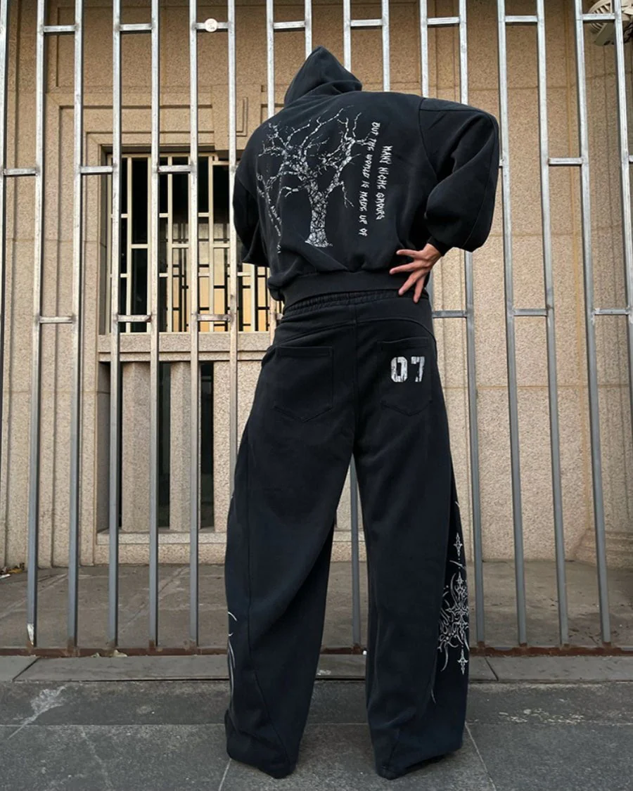 Gothic Tree Graphic Oversized Hoodie - Image 3