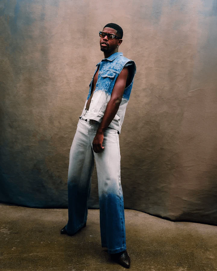 Gradient Sequin Wide-Leg Jeans - Image 2