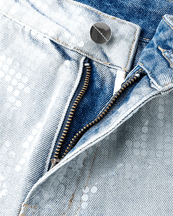 Gradient Sequin Wide-Leg Jeans - Image 4