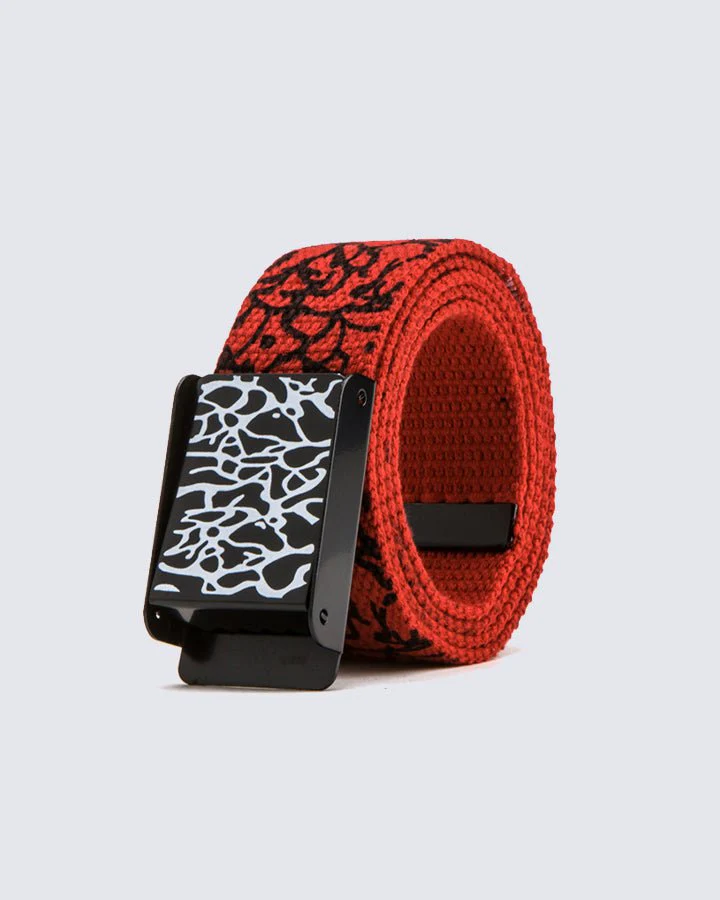 Graffiti-Print Buckle Canvas Belt - Image 3
