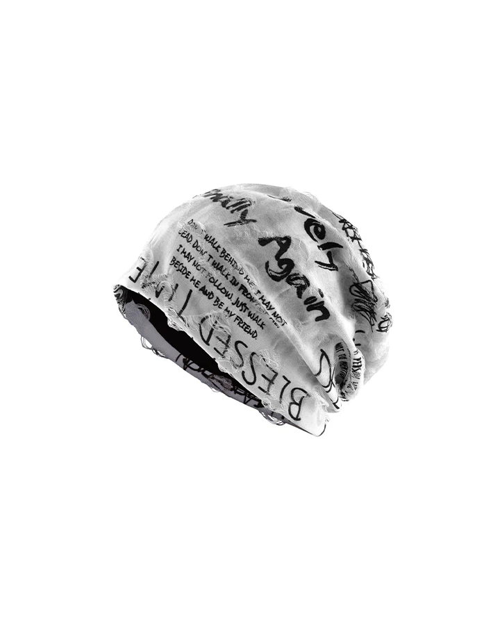Graffiti Print Slouch Beanie - Image 2