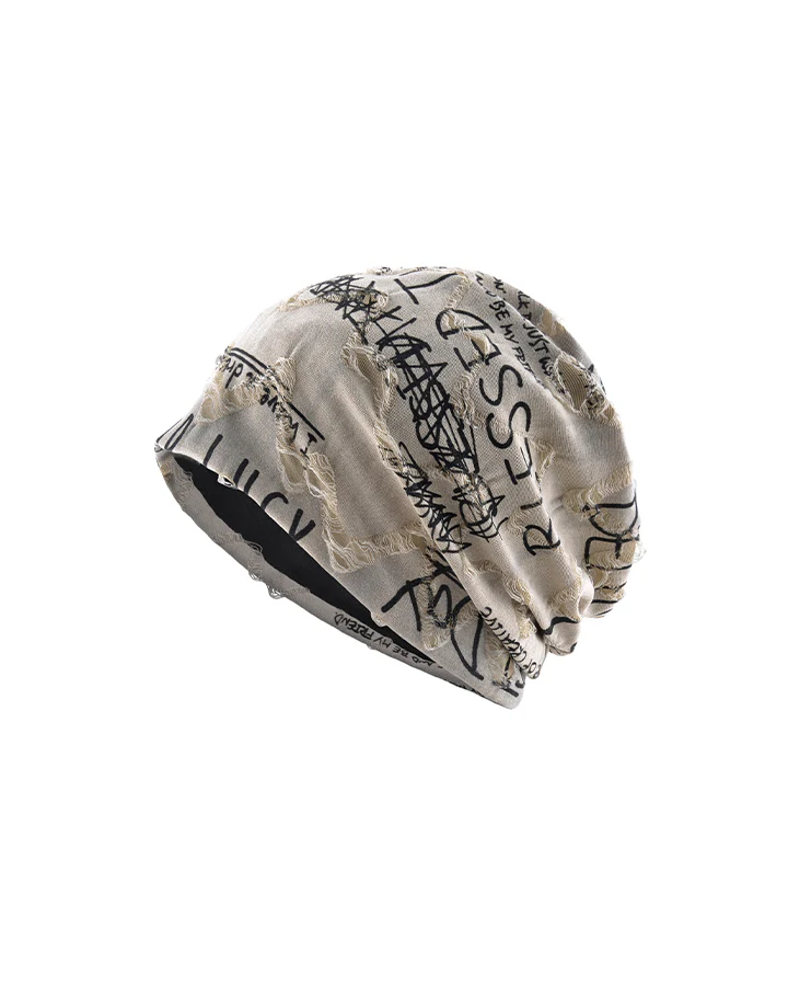 Graffiti Print Slouch Beanie - Image 4