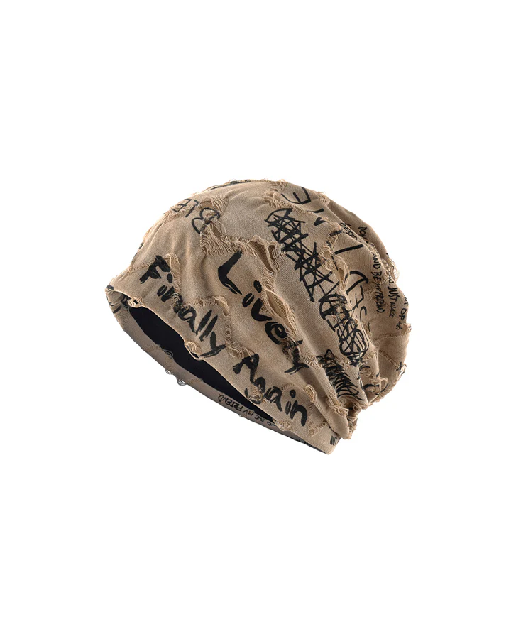 Graffiti Print Slouch Beanie - Image 5