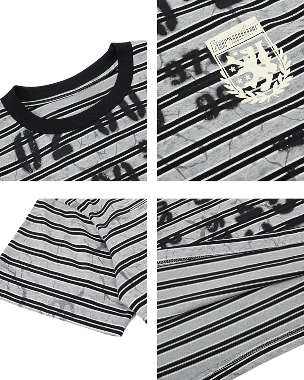 Graffiti Stripe Print T-Shirt - Image 4
