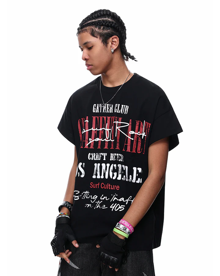 Graphic Letter Print Street Casual T Shirt - Image 8