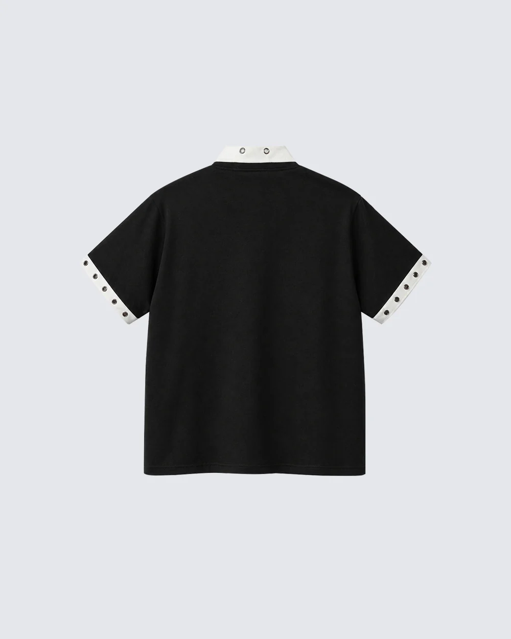 Graphic Stud Collar Contrast Tee - Image 2
