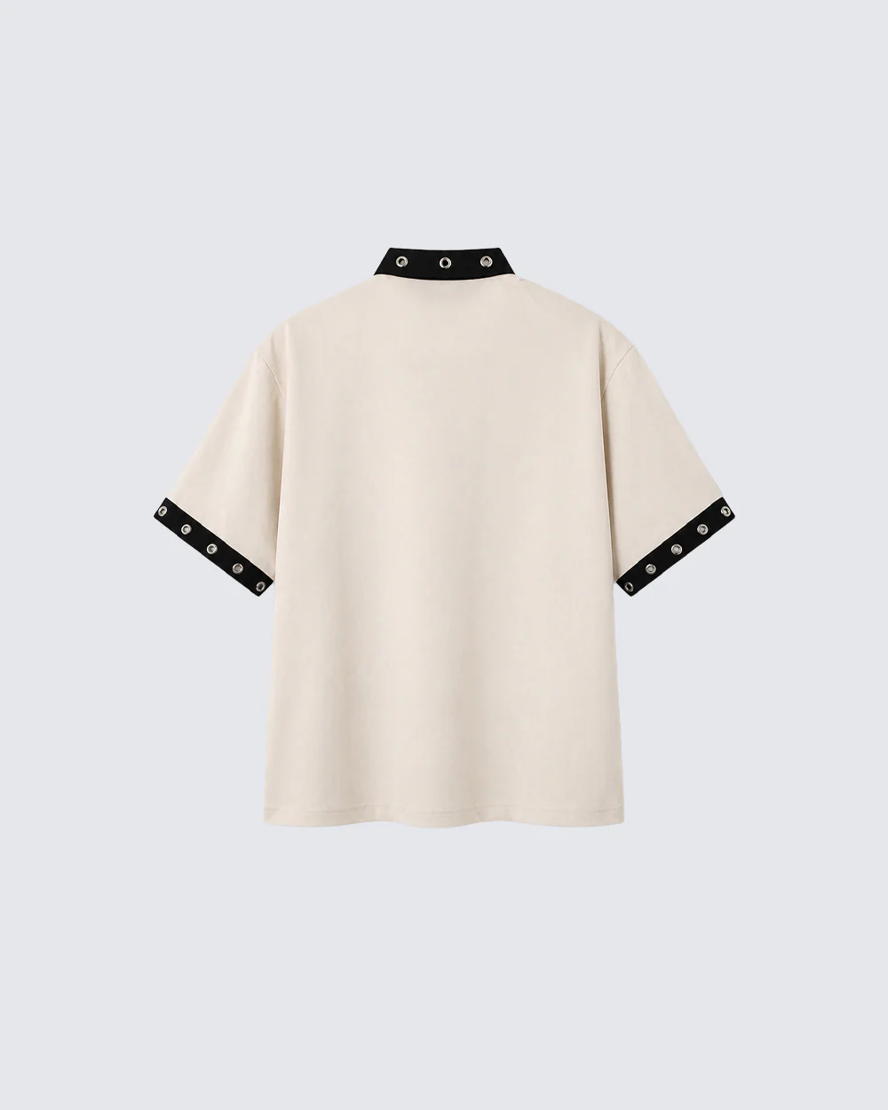 Graphic Stud Collar Contrast Tee - Image 4