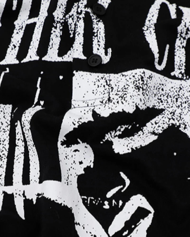 Graphic Stud Collar Contrast Tee - Image 8