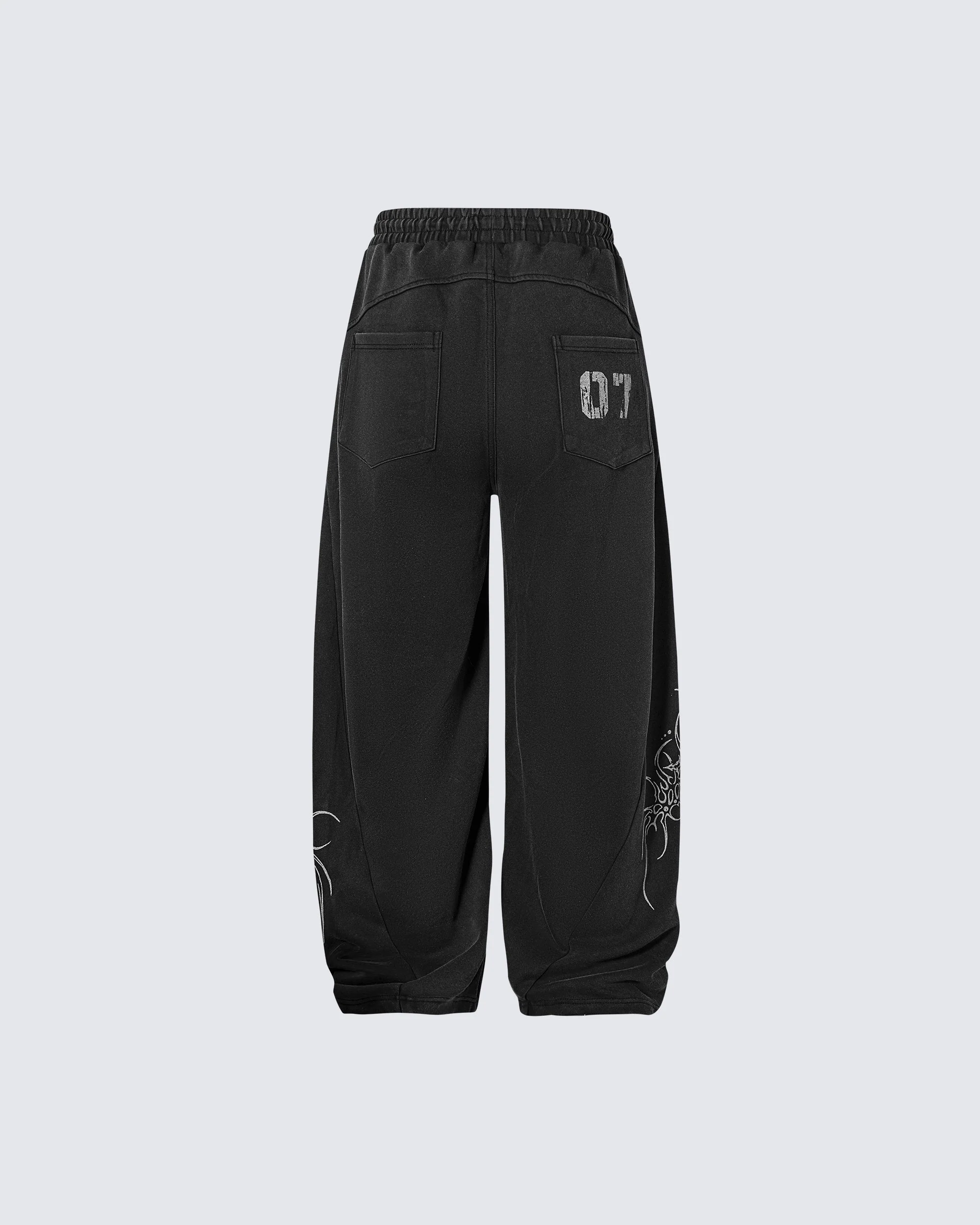 Graphic Wide-Leg Street Pants - Image 5