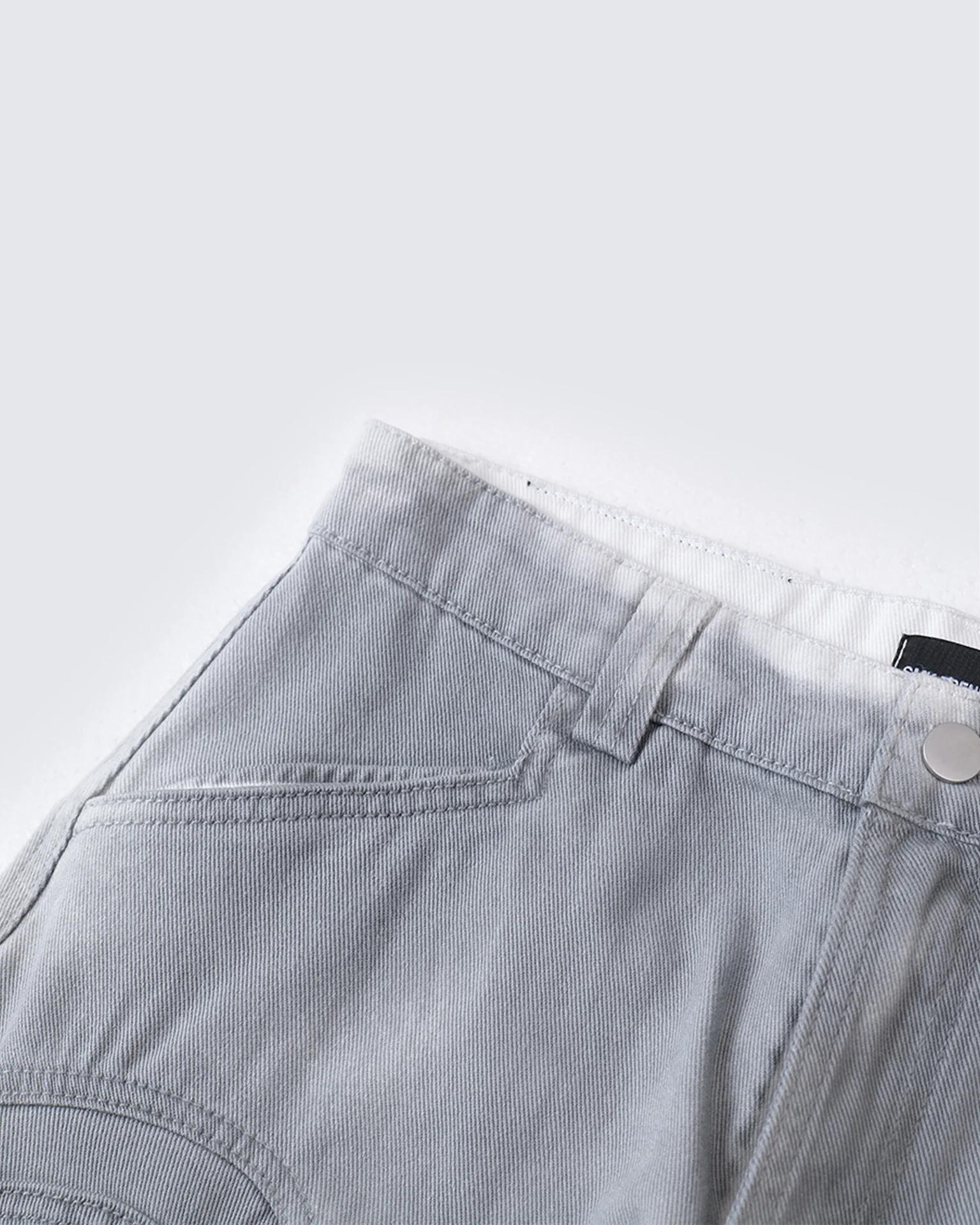 Grey Wide-Leg Panel Denim Pants - Image 4