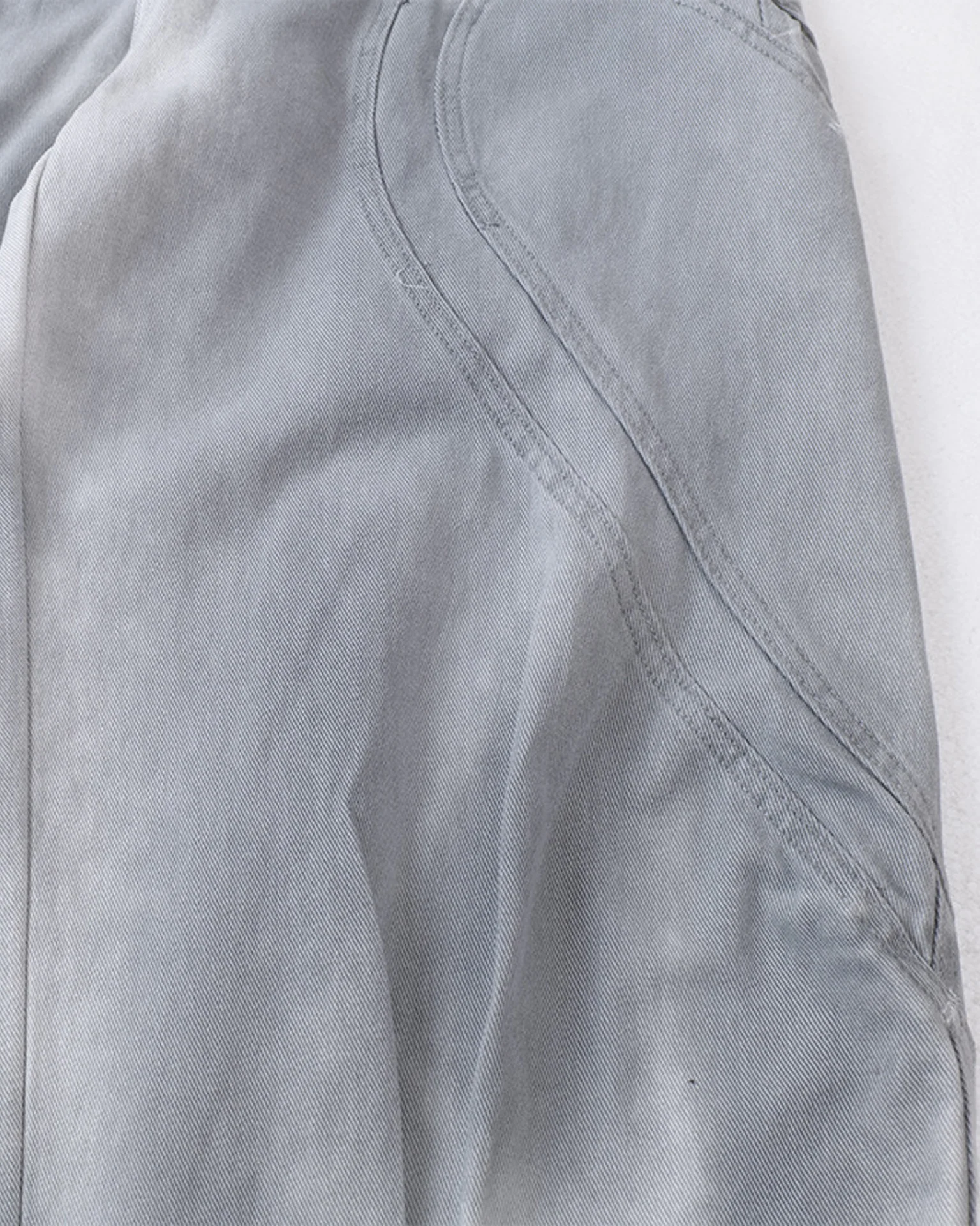 Grey Wide-Leg Panel Denim Pants - Image 6