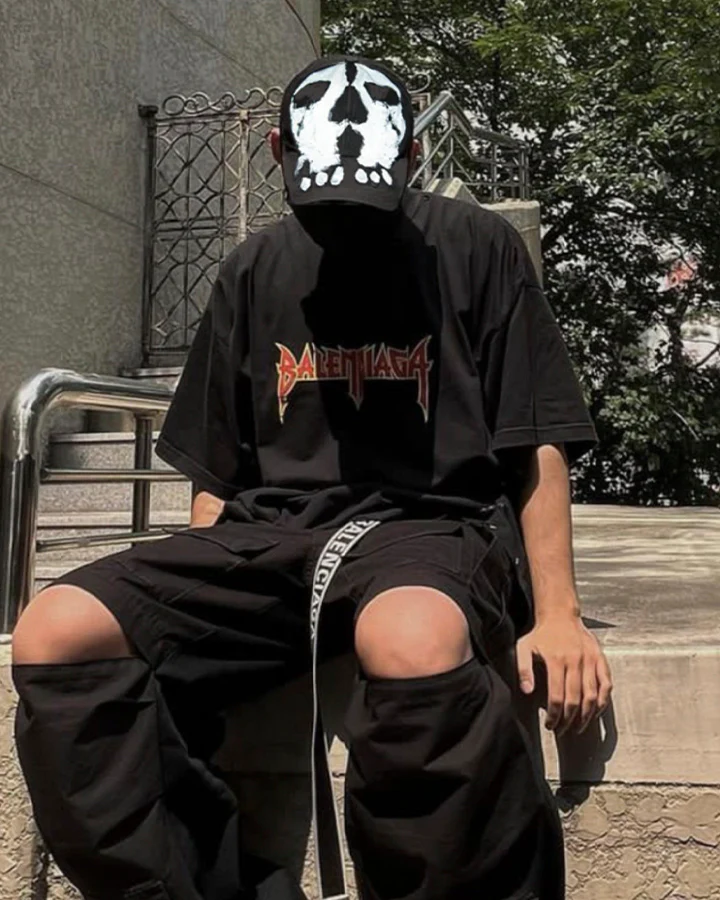 Hand-Painted Distressed Demon Baseball Cap - Image 2