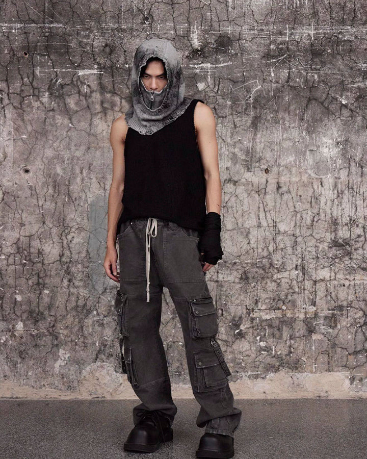 Hand-Painted Smudge Knit Hood Balaclava - Image 2