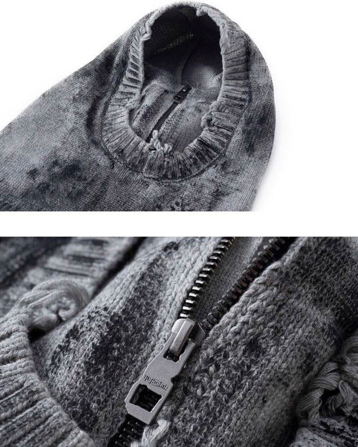 Hand-Painted Smudge Knit Hood Balaclava - Image 7