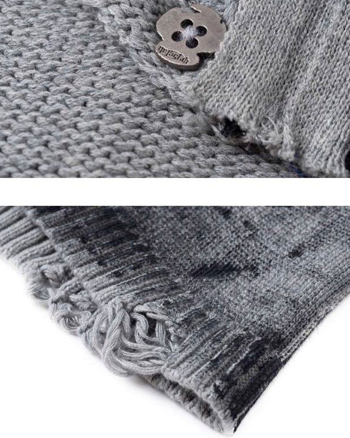 Hand-Painted Smudge Knit Hood Balaclava - Image 8