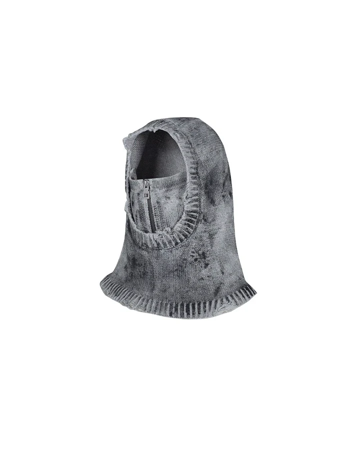 Hand-Painted Smudge Knit Hood Balaclava - Image 9