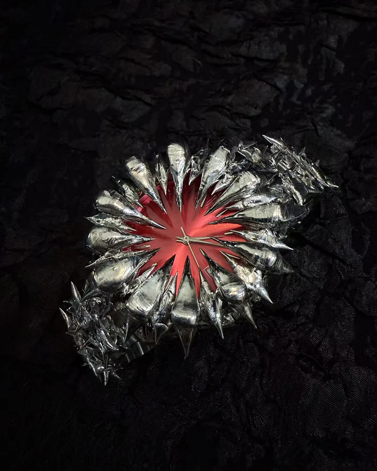 Handmade Irregular Vampire Dragon Scale Spike Soldered Watch - Image 2
