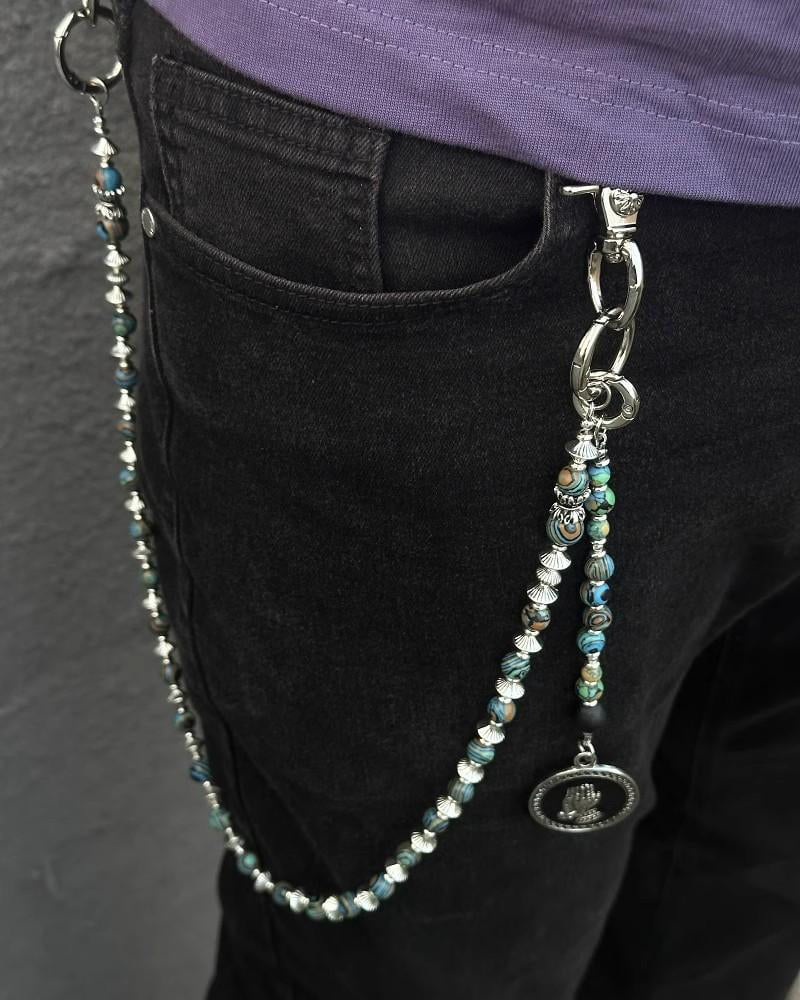 Handmade Turquoise Beaded Jean Chain - Image 2