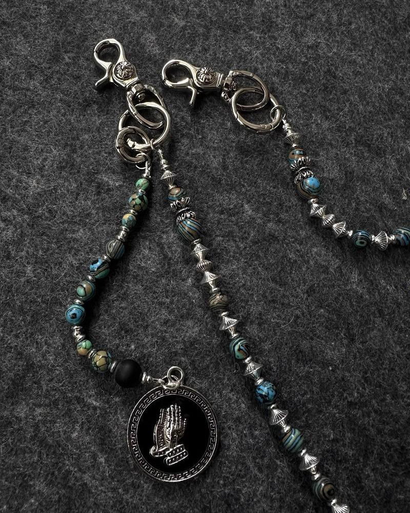 Handmade Turquoise Beaded Jean Chain - Image 3