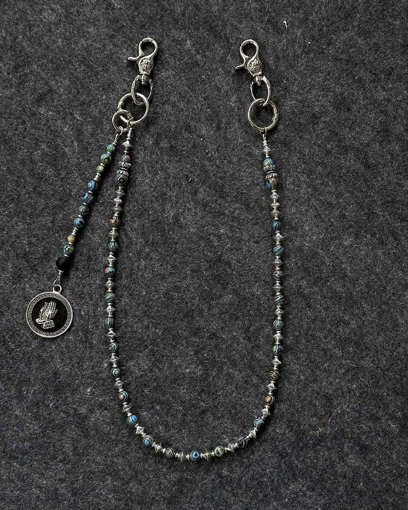 Handmade Turquoise Beaded Jean Chain - Image 5