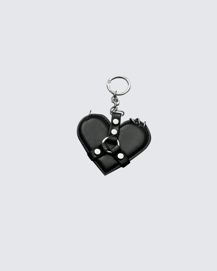 Heart Shaped Leather Bag Charm - Image 5