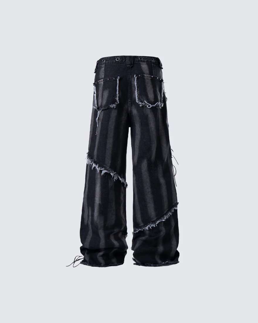 Heavy Distressed Washed Denim Jeans - Image 5