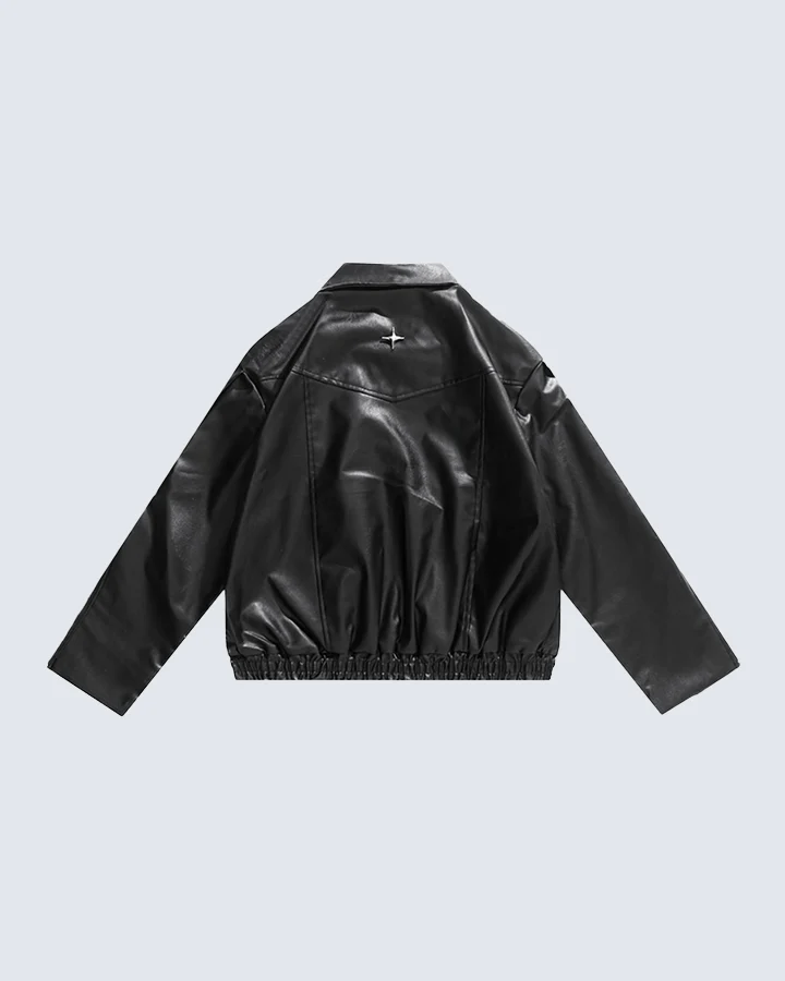 Heavy-Duty Deconstructed Studded Leather Jacket - Image 2