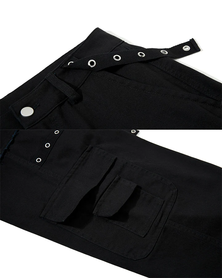 Heavy Washed Eyelet Cargo Pants - Image 10