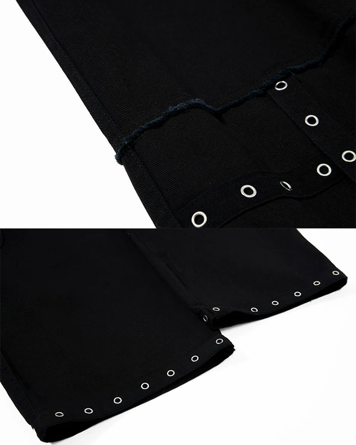 Heavy Washed Eyelet Cargo Pants - Image 11