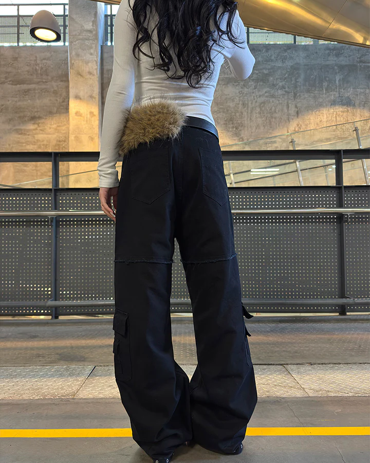 Heavy Washed Eyelet Cargo Pants - Image 7