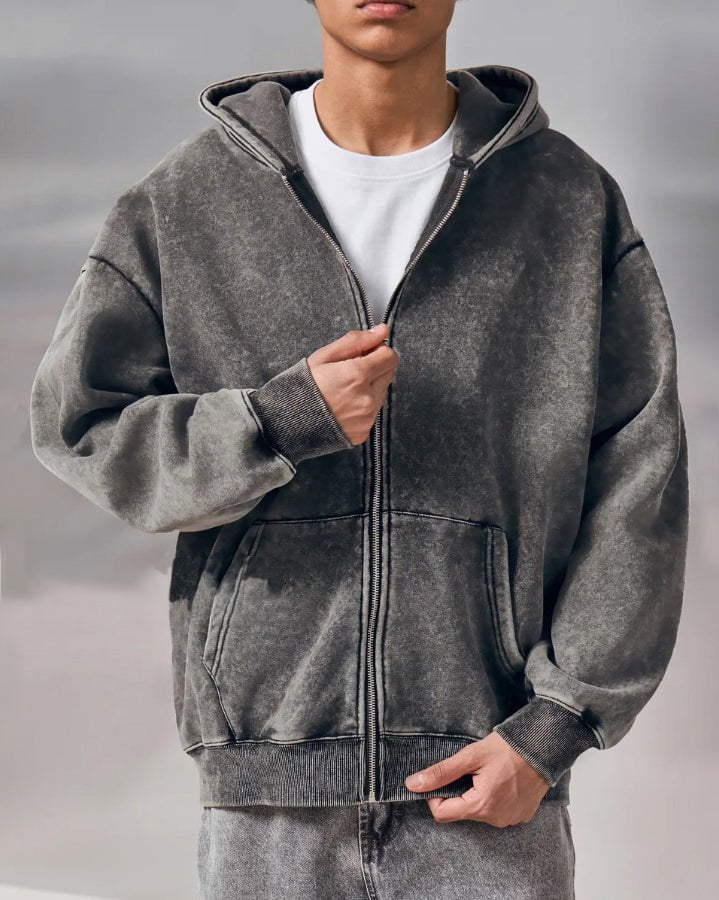 Heavyweight Vintage Zip-Up Hoodie - Image 2