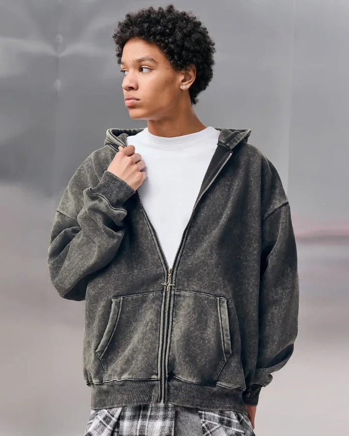 Heavyweight Vintage Zip-Up Hoodie - Image 4